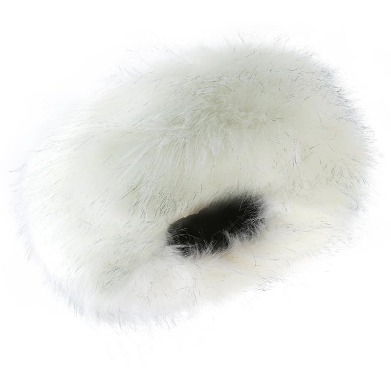 RANOME Faux Fur Headband for Women Elastic Fuzzy Thick Earmuffs Winter Headwrap Ear Muffs Furry Ear Warmers Cold Weather (White 2) - Image 1